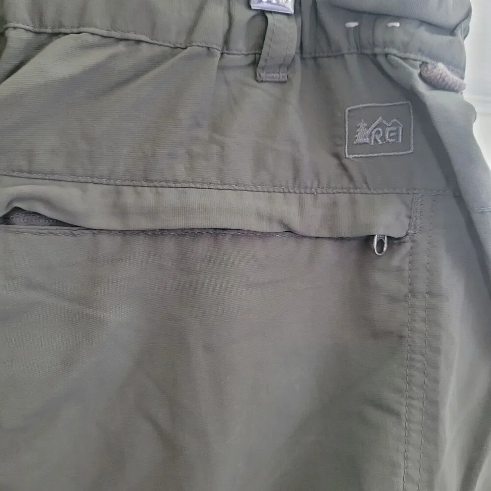 REI Men's Hiking Pants Size Large 36L Green Zip Off Convertible Outdoor Gorpcore